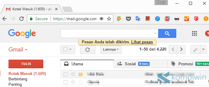 cara mengirim lewat email